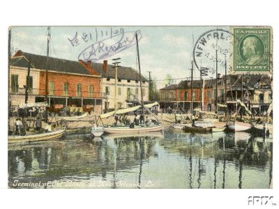 1909 Poscard of the Terminal of the Old Basin Canal