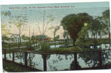 1914 Postcard - Spanish Fort Goldfish Pond