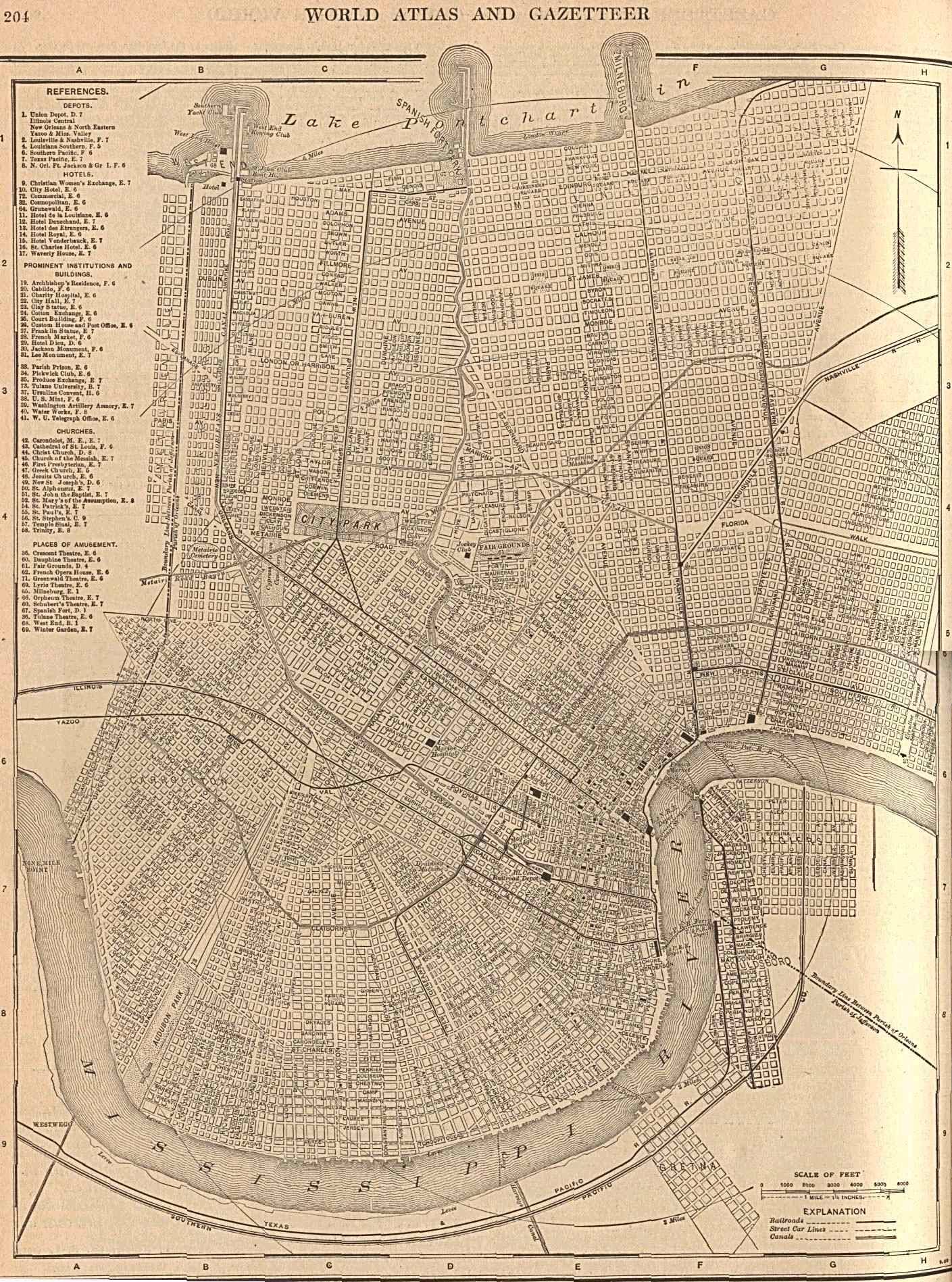 1908 map showing West End, Spanish Fort, & Milneburg.